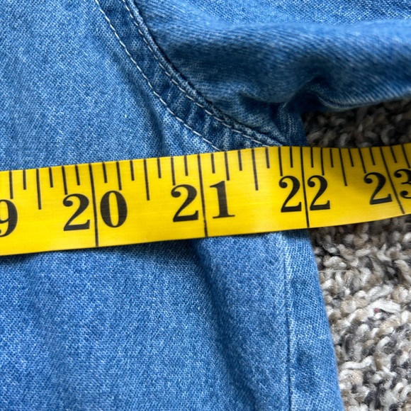 Bobbie Brooks Vintage Novelty Garden Themed Denim Button up shirt XL - Picture 8 of 9